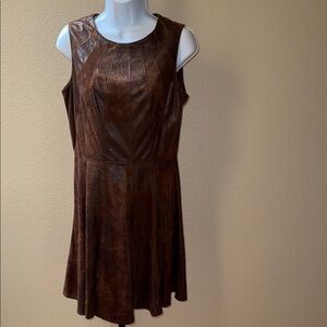 Vince Camuto Rich Brown Faux Suede Sleeveless A-line Dress Size 4? See Pics